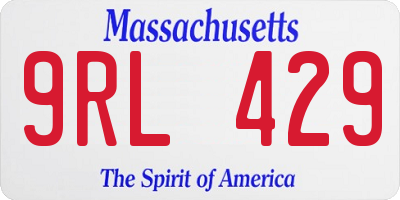 MA license plate 9RL429