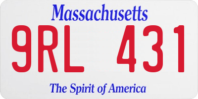 MA license plate 9RL431