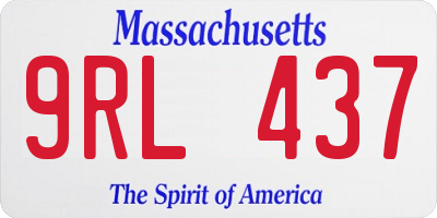MA license plate 9RL437