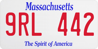 MA license plate 9RL442