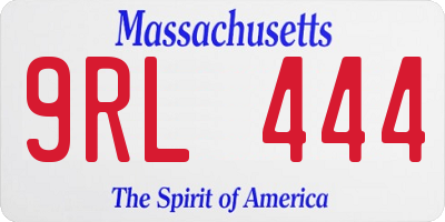MA license plate 9RL444
