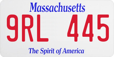 MA license plate 9RL445