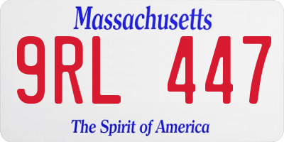 MA license plate 9RL447