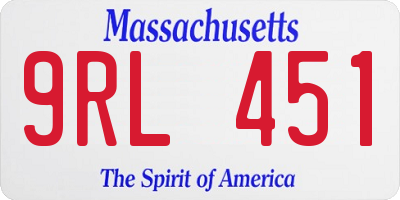 MA license plate 9RL451