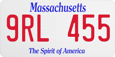 MA license plate 9RL455