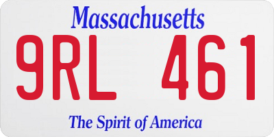 MA license plate 9RL461