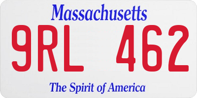 MA license plate 9RL462