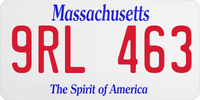 MA license plate 9RL463