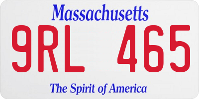 MA license plate 9RL465