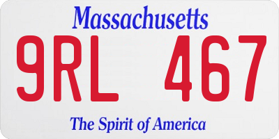 MA license plate 9RL467