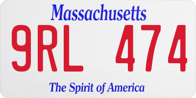 MA license plate 9RL474