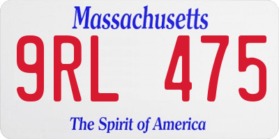 MA license plate 9RL475