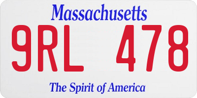 MA license plate 9RL478