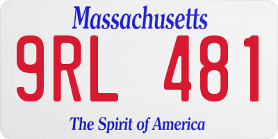 MA license plate 9RL481