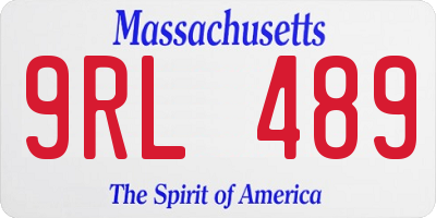 MA license plate 9RL489