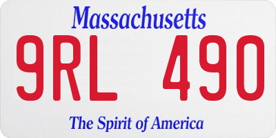 MA license plate 9RL490