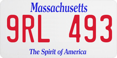 MA license plate 9RL493