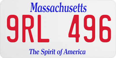 MA license plate 9RL496