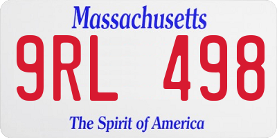 MA license plate 9RL498
