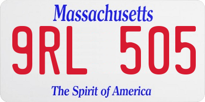 MA license plate 9RL505