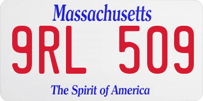 MA license plate 9RL509
