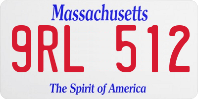 MA license plate 9RL512