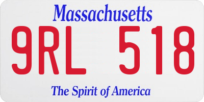 MA license plate 9RL518
