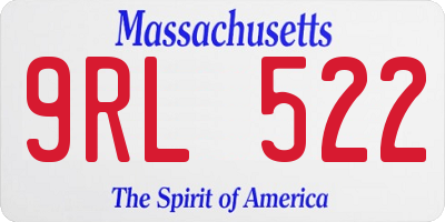 MA license plate 9RL522