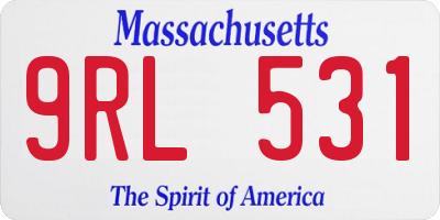 MA license plate 9RL531