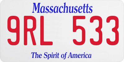 MA license plate 9RL533
