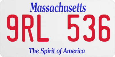 MA license plate 9RL536