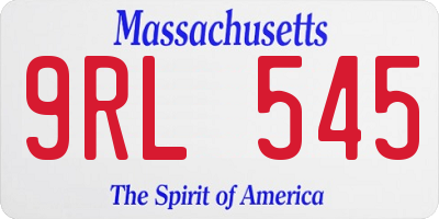 MA license plate 9RL545