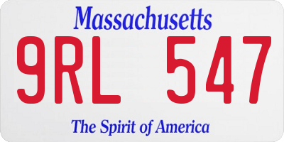 MA license plate 9RL547