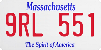 MA license plate 9RL551