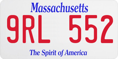 MA license plate 9RL552