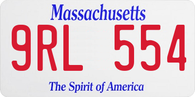 MA license plate 9RL554