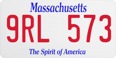 MA license plate 9RL573