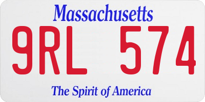 MA license plate 9RL574
