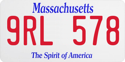 MA license plate 9RL578