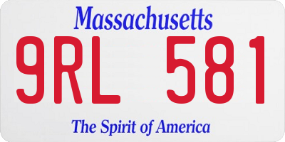 MA license plate 9RL581
