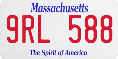 MA license plate 9RL588