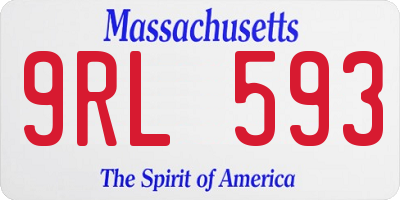 MA license plate 9RL593