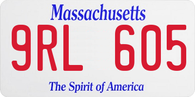 MA license plate 9RL605