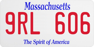 MA license plate 9RL606