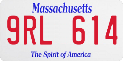 MA license plate 9RL614
