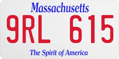 MA license plate 9RL615