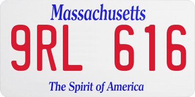 MA license plate 9RL616