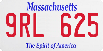 MA license plate 9RL625