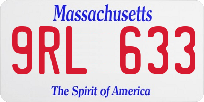 MA license plate 9RL633