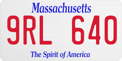 MA license plate 9RL640